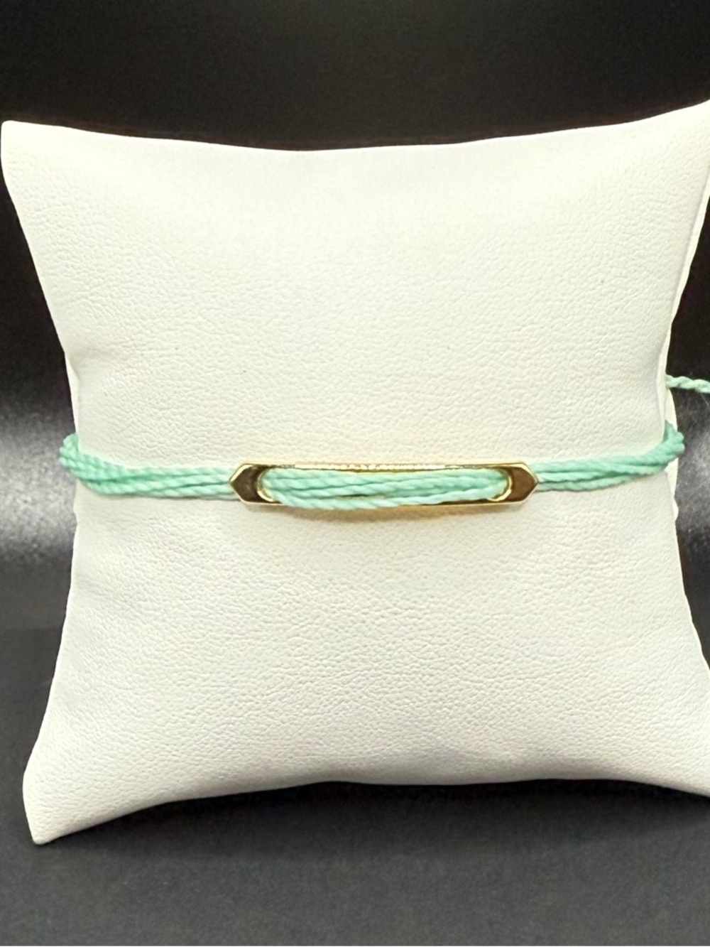 Pura Vida 2017 Seafoam Gold Bar Adjustable String Bracelet